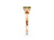 Solitaire Engagement Ring Setting for Fancy Yellow Emerald Cut Center with Plain Band and Tulip Prong Head in Rose Gold