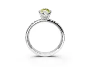 Solitaire Engagement Ring Setting for Fancy Yellow Marquise Center with XO Engraved Band and Prong Head in Platinum