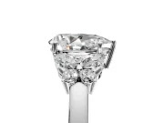 Solitaire Engagement Ring Setting for Pear-Shaped Center with Marquise Flower Shoulders and Prong Head in White Gold