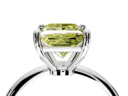 Minimalist Solitaire Engagement Ring Setting for Fancy Yellow Princess Cut Center with Thin Band and Prong Head in Sterling Silver