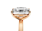 Asscher Cut and Emerald Cut Lab-Grown Diamond Toi et Moi Engagement Ring with Prong-Set Stones in Rose Gold
