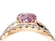 Solitaire Engagement Ring Setting for Fancy Pink Cushion Cut Center with Wide-Open Split Shank and Prong Head in Rose Gold