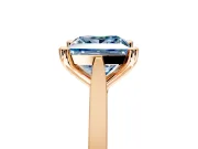 Solitaire Engagement Ring Setting for Fancy Blue Princess Cut Center with Tapered Shoulders and Prong Head in Rose Gold