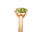 Solitaire Engagement Ring Setting for Fancy Yellow Round Cut Center with Flat-Sided Plain Band and Prong Head in Rose Gold