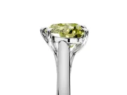 Solitaire Engagement Ring Setting for Fancy Yellow Heart-Shaped Center with Cathedral Band and Prong Head in Platinum