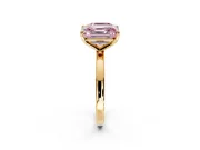 Fancy Pink Asscher Cut and Emerald Cut Lab-Grown Diamond Toi et Moi Engagement Ring with Prong-Set Stones in Yellow Gold