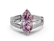 Split Shank Engagement Ring Setting for Fancy Pink Marquise Center with Pave Split Shank and Prong Head in Platinum