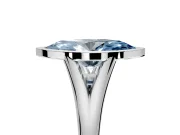 Solitaire Engagement Ring Setting for Fancy Blue Marquise Center with V Split Shank and Bezel Head in Platinum