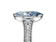 Solitaire Engagement Ring Setting for Fancy Blue Marquise Center with Pave Rail Split Shank and Prong Head in Sterling Silver