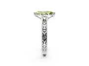Solitaire Engagement Ring Setting for Fancy Yellow Marquise Center with XO Engraved Band and Prong Head in Platinum