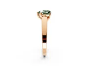 Solitaire Engagement Ring Setting for Fancy Green Heart-Shaped Center with Tapered Split Shoulders and Prong Head in Rose Gold