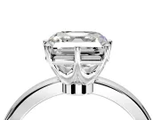 Solitaire Engagement Ring Setting for Asscher Cut Center with Plain Band and Tulip Prong Head in Platinum