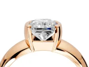 Tension Engagement Ring Setting for Radiant Cut Center with Wide Flat Band and Tension Head in Rose Gold