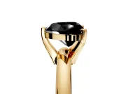 Solitaire Engagement Ring Setting for Fancy Black Heart-Shaped Center with Wire Band and Prong Head in Yellow Gold