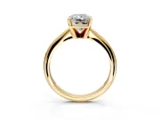 Solitaire Engagement Ring Setting for Radiant Cut Center with Knife Ridge Band and Claw Prong Head in Yellow Gold