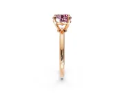 Minimalist Solitaire Engagement Ring Setting for Fancy Pink Round Cut Center with Thin Band and Prong Head in Rose Gold