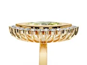 Halo Engagement Ring Setting for Fancy Yellow Marquise Center with Milgrain Bezel Rim, Plain Band and Prong Head in Yellow Gold
