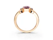Solitaire Engagement Ring Setting for Fancy Pink Radiant Cut Center with Twisted Band and Scroll Prong Head in Rose Gold