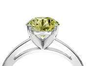 Solitaire Engagement Ring Setting for Fancy Yellow Round Cut Center with Basket Rail and Prong Head in Sterling Silver