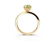Solitaire Engagement Ring Setting for Fancy Yellow Oval Center with Thin Rounded Plain Band and Prong Head in Yellow Gold