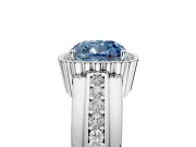 Halo Engagement Ring Setting for Fancy Blue Cushion Cut Center with Wide Band, Inlaid Accent Row and Prong Head in Sterling Silver