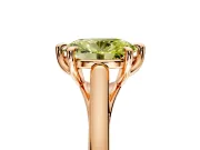 Solitaire Engagement Ring Setting for Fancy Yellow Oval Center with Cathedral Band and Prong Head in Rose Gold