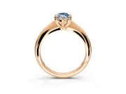 Solitaire Engagement Ring Setting for Fancy Blue Marquise Center with Reverse Tapered Band and Prong Head in Rose Gold