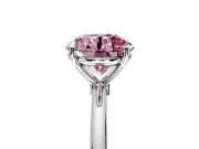 Solitaire Engagement Ring Setting for Fancy Pink Round Cut Center with Straight Thin Band and Prong Head in Sterling Silver