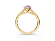 Solitaire Engagement Ring Setting for Fancy Pink Marquise Center with Narrow Cathedral Band and Prong Head in Yellow Gold