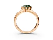 Tension Engagement Ring Setting for Fancy Green Heart-Shaped Center with Wide Flat Band and Tension Head in Rose Gold