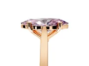 Solitaire Engagement Ring Setting for Fancy Pink Marquise Center with Tapered Shoulders and Prong Head in Rose Gold