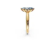 Solitaire Engagement Ring Setting for Fancy Blue Marquise Center with Reverse Tapered Band and Prong Head in Yellow Gold