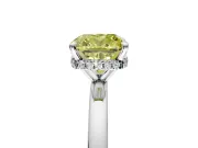 Hidden Halo Engagement Ring Setting for Fancy Yellow Cushion Cut Center with Plain Band and Tall Prong Head in Sterling Silver