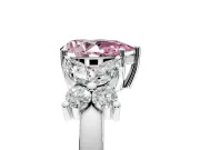Floral Engagement Ring Setting for Fancy Pink Pear-Shaped Center with Marquise Cluster Shoulders and Prong Head in Platinum