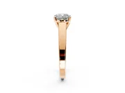 Solitaire Engagement Ring Setting for Cushion Cut Center with Tapered Split Shoulders and Prong Head in Rose Gold
