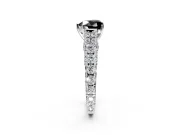 Solitaire Engagement Ring Setting for Fancy Black Heart-Shaped Center with Pave Cathedral Shoulders and Prong Head in Sterling Silver