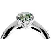 Solitaire Engagement Ring Setting for Fancy Green Marquise Center with Reverse Tapered Band and Prong Head in Platinum