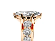 Solitaire Engagement Ring Setting for Marquise Center with Graduated Shared Prongs and Prong Head in Rose Gold