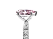 Solitaire Engagement Ring Setting for Fancy Pink Pear-Shaped Center with Micro Pave Band and Prong Head in Sterling Silver