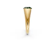 Tension Engagement Ring Setting for Fancy Green Round Cut Center with Wide Tapered Band and Tension Head in Yellow Gold