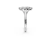 Solitaire Engagement Ring Setting for Marquise Center with Cathedral Band and Prong Head in Sterling Silver