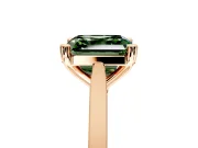 Solitaire Engagement Ring Setting for Fancy Green Asscher Cut Center with Tapered Shoulders and Prong Head in Rose Gold