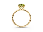 Solitaire Engagement Ring Setting for Fancy Yellow Round Cut Center with Plain Twisted Rope Band and Prong Head in Yellow Gold