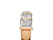 Princess Cut Lab-Grown Diamond 5 Stone Channel Wedding Band with Bar Prongs in Rose Gold