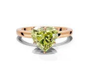 Solitaire Engagement Ring Setting for Fancy Yellow Heart-Shaped Center with Plain Band and Tulip Prong Head in Rose Gold