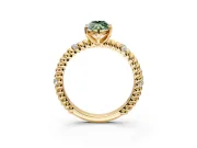 Rope Engagement Ring Setting for Fancy Green Marquise Center with Accent Shoulders and Prong Head in Yellow Gold