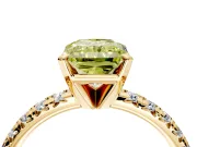 Solitaire Engagement Ring Setting for Fancy Yellow Radiant Cut Center with Large Accents and Prong Head in Yellow Gold