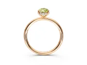 Solitaire Engagement Ring Setting for Fancy Yellow Pear-Shaped Center with Plain Band, Open Basket and Prong Head in Rose Gold