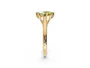 Solitaire Engagement Ring Setting for Fancy Yellow Oval Center with Cathedral Band and Prong Head in Yellow Gold