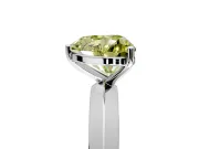 Solitaire Engagement Ring Setting for Fancy Yellow Heart-Shaped Center with Wide Knife Ridge Band and Prong Head in Sterling Silver